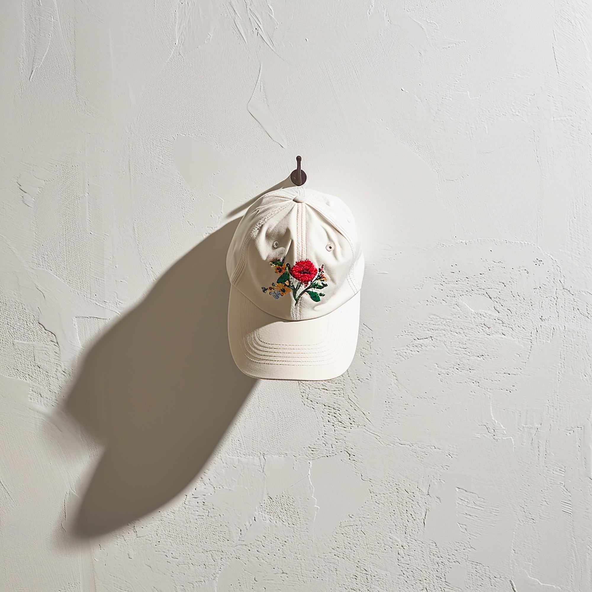 Collezione di cappelli ricamati in mostra